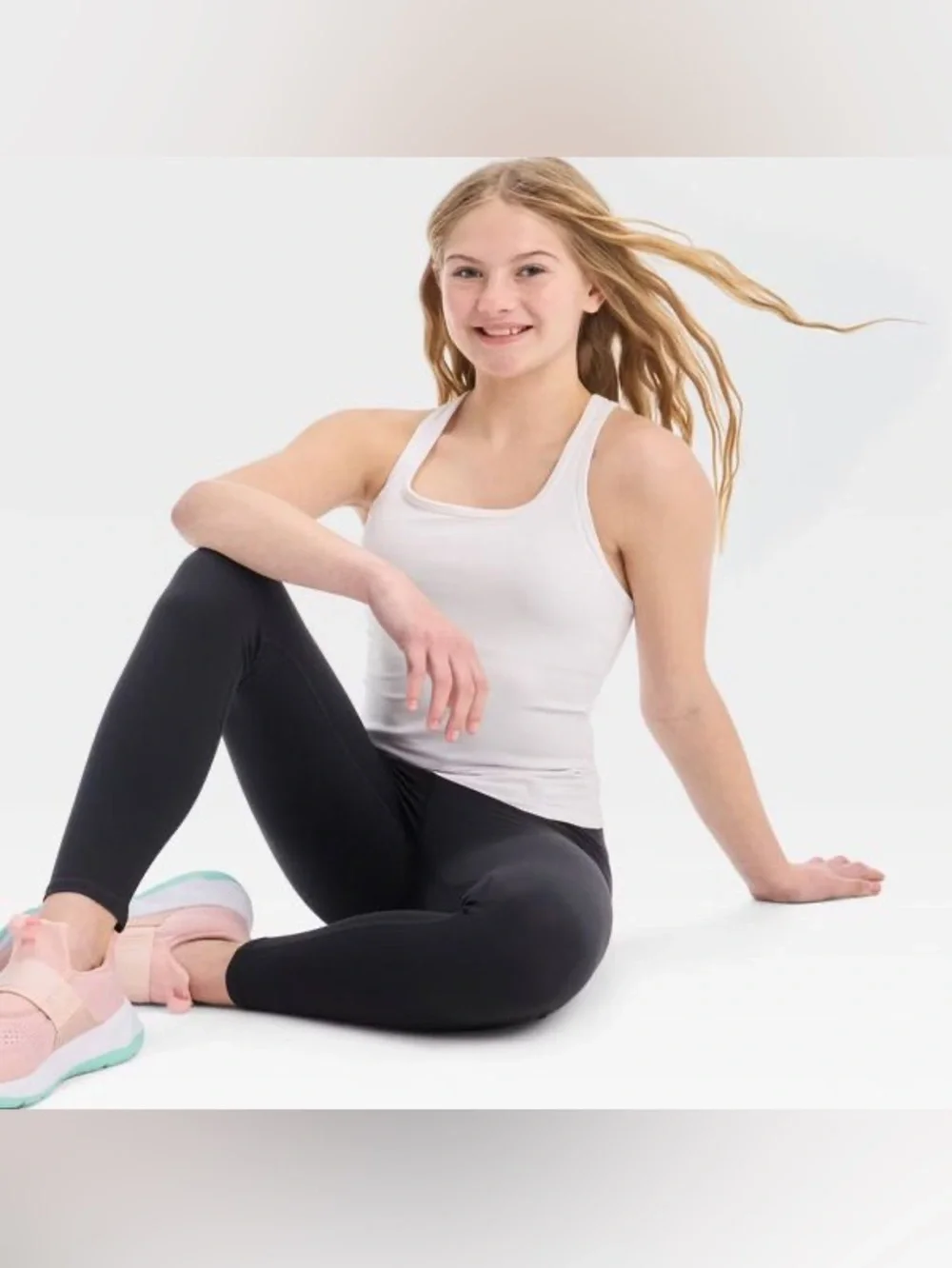 J.Crew Girls’ Navy Active Crewneck Sweatshirt/ Active Legging/ Racerback Tank—XS